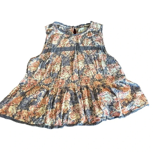 Current/Elliott women's size 2 floral short sleeve blouse - Picture 1 of 4